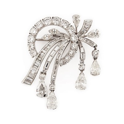 Lot 307 - Platinum and Diamond Brooch