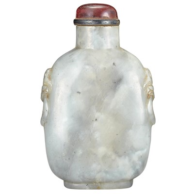 Lot 132 - Chinese Gray and Black Jade Snuff Bottle...