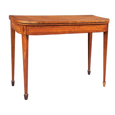 Lot 396 - George III Banded Satinwood Fold-Over Game...
