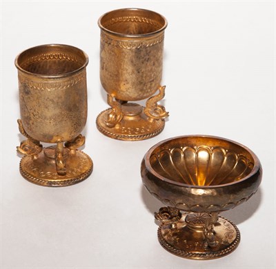 Lot 303 - Pair of Lalaounis Silver Gilt Vases Height 3...