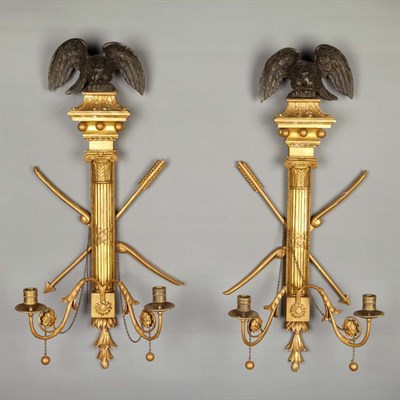 Lot 192 - Pair of Neoclassical Style Parcel Gilt and...