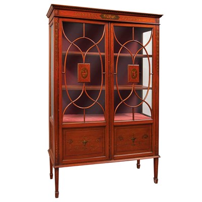 Lot 213 - Edwardian Painted Satinwood Vitrine Circa 1910...