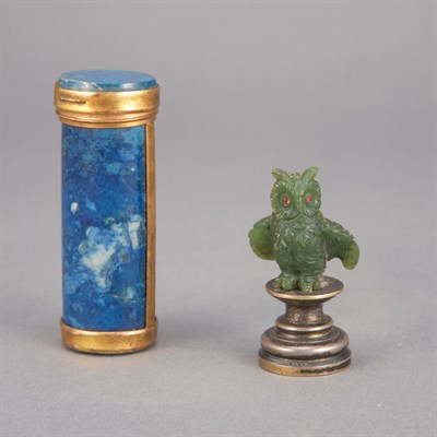 Lot 313 - Edward VII Sterling Silver and Carved Nephrite...