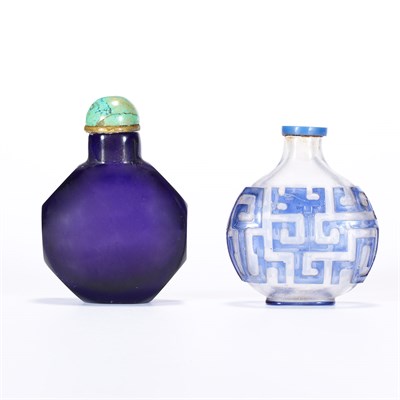 Lot 44 - Two Chinese Glass Snuff Bottles 18th/19th...