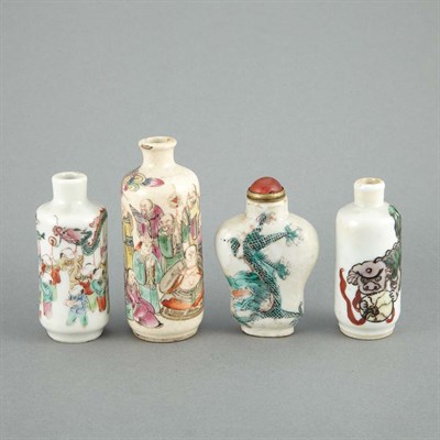 Lot 50 - Group of Four Chinese Porcelain Snuff Bottles...