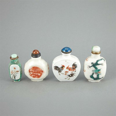Lot 49 - Group of Four Chinese Porcelain Snuff Bottles...
