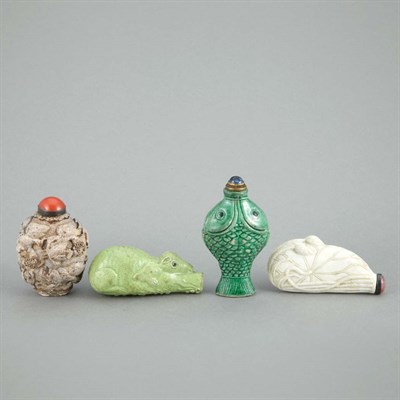 Lot 39 - Group of Four Chinese Porcelain Snuff Bottles...