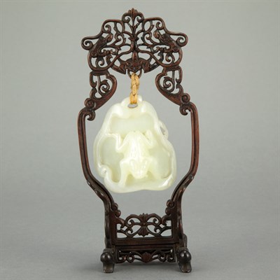 Lot 177 - Chinese White Jade Pendant 19th Century Carved...