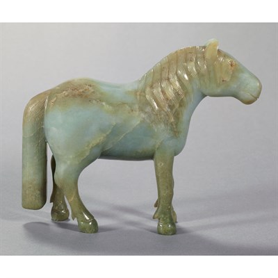 Lot 168 - Chinese Celadon Jade Horse 19th Century...