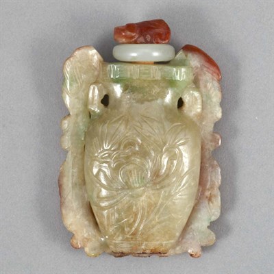 Lot 212 - Chinese Celadon and Red Jade Snuff Bottle...
