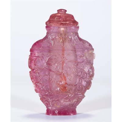 Lot 239 - Chinese Pink Tourmaline Snuff Bottle 20th...