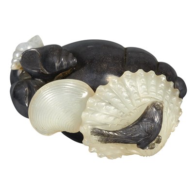 Lot 81 - Chinese Black and White Jade Toggle 18th...