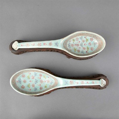 Lot 70 - Pair of Chinese Famille Rose Glazed Porcelain...