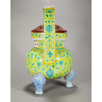 Lot 68 - Chinese Famille Rose Glazed Porcelain Censer...