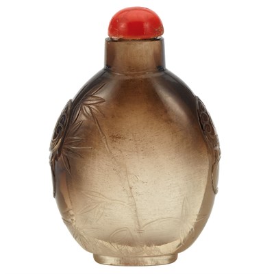 Lot 230 - Chinese Smokey Quartz Snuff Bottle 19th...