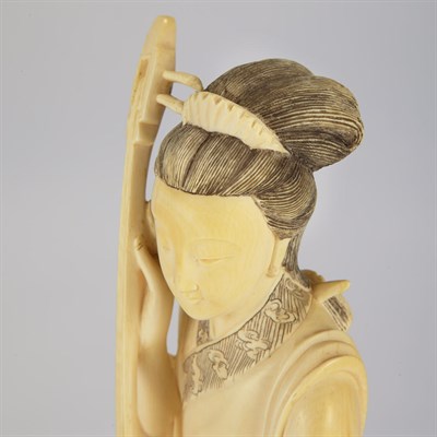 Lot 631 - Chinese Ivory Figure of a Maiden with a...