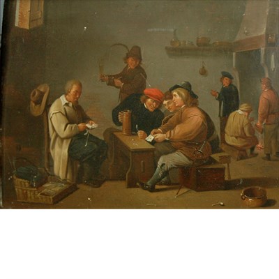 Lot 3 - Manner of David Teniers the Younger Gamblers...