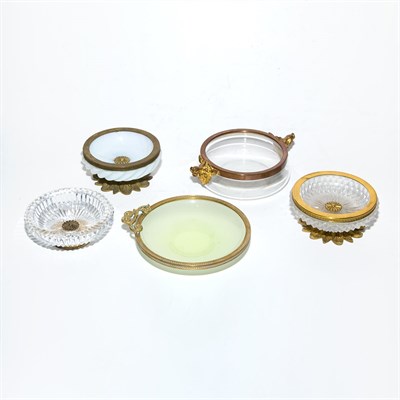 Lot 335 - Group of Metal Mounted Glass Vanity Articles...