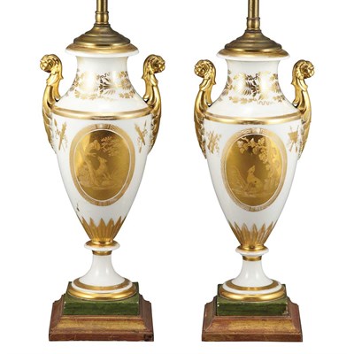Lot 337 - Pair of Paris Porcelain Vases Each mounted as...