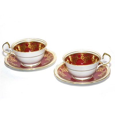 Lot 340 - Three Sets of English Porcelain Cups and Saucers