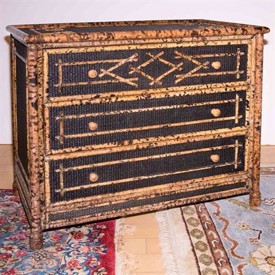 Lot 343 - Rattan and Faux Bamboo Chest of Drawers Height...