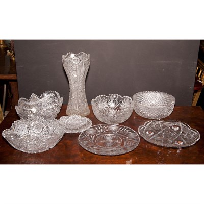 Lot 348 - Group of Nine Cut Glass Vases