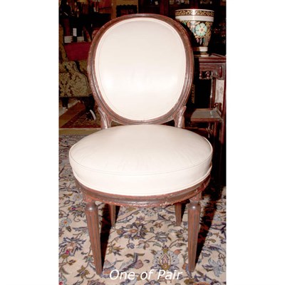 Lot 328 - Pair of Louis XVI Style Leather Upholstered...