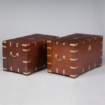 Lot 186 - Two English Style Stained Camphor Wood...