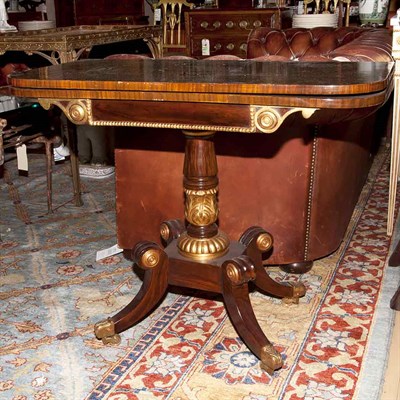 Lot 526 - Regency Style Fold-Over Rosewood Games Table...