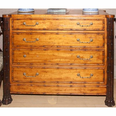 Lot 543 - Faux Bamboo Chest of Drawers Height 42 inches,...