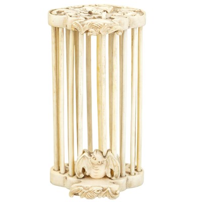 Lot 1 - Chinese Ivory Cricket Cage 19th Century Carved...