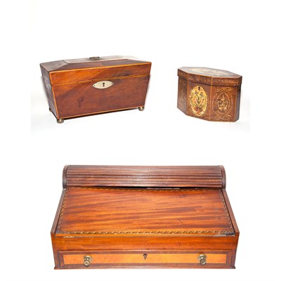 Lot 125 - Two George III Tea Caddies; Together with a...
