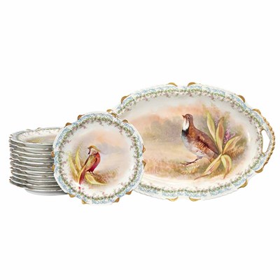 Lot 401 - L.R.L. Limoges Porcelain Game Service Late...
