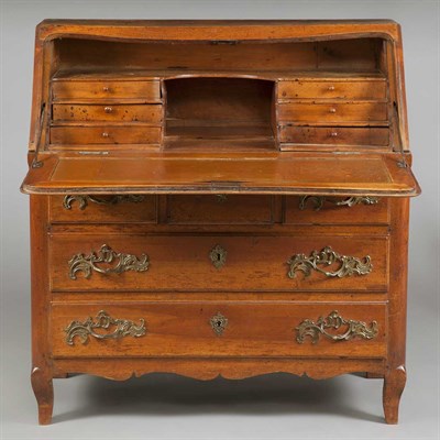 Lot 137 - Provincial Louis XV Style Walnut Slant Front...