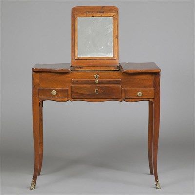 Lot 379 - Provincial Louis XV Style Walnut Poudreuse...