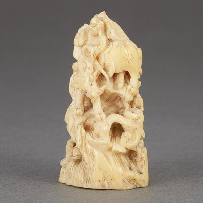 Lot 82 - Chinese Ivory Finial 18th Century Intricately...