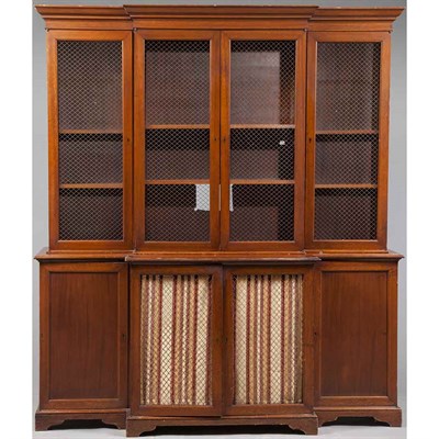 Lot 198 - English Provincial Wire Door Bookcase Cabinet...