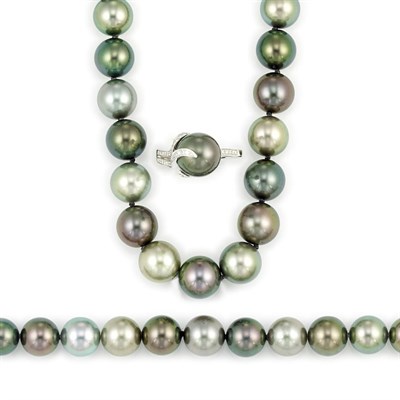 Lot 283 - Dyed Multicolored Cultured Pearl Necklace, Bracelet and Ring