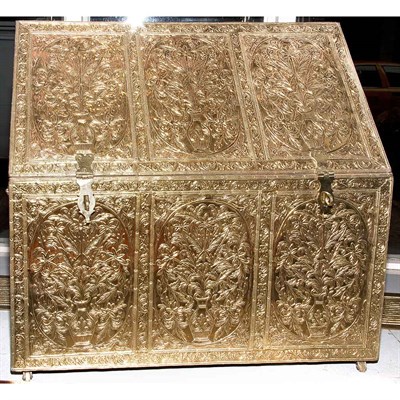 Lot 505A - Brass Repousse Caskest