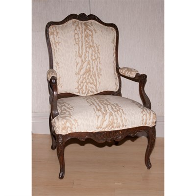 Lot 134A - Louis XV Style Walnut Fauteuil