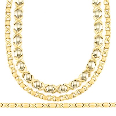 Lot 863 - Two Gold Necklaces and Bracelet