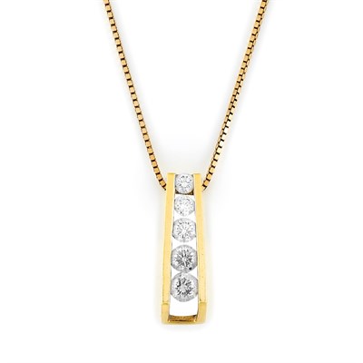 Lot 646 - Gold and Diamond Pendant with Chain