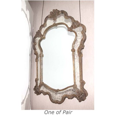 Lot 475 - Pair of Venetian Style Mirror Framed Mirrors...