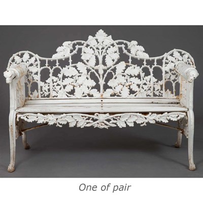 Lot 102 - Pair of Victorian Style White Painted Iron...