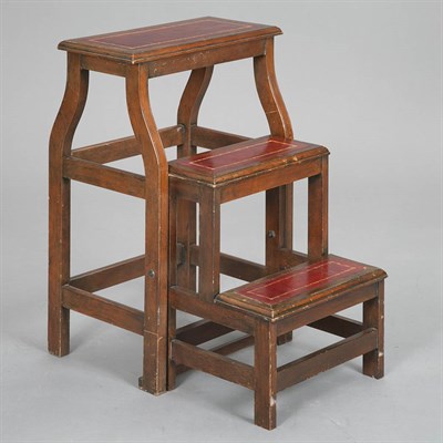 Lot 214 - Regency Style Leather Top Mahogany Library Steps