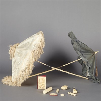 Lot 453 - Group of Ivory and Ivory Handled Articles Late...