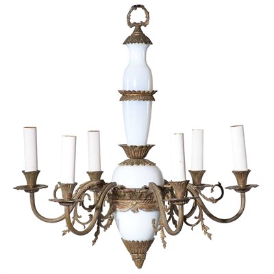 Lot 432 - Louis XVI Style Gilt-Metal and Opaline Glass...