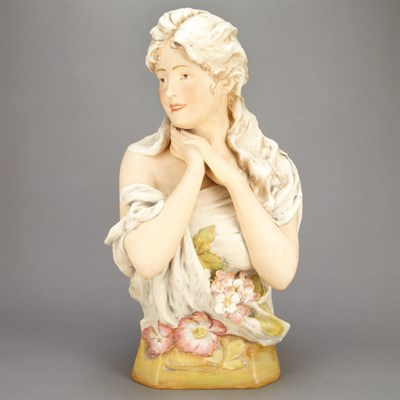 Lot 209 - Royal Dux Art Nouveau Porcelain Bust of a...