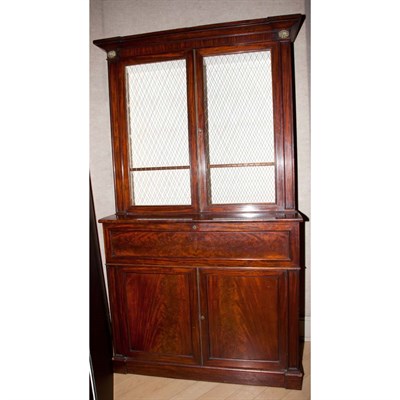 Lot 141 - Louis Philippe Mahogany Secretary Bookcase...