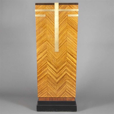 Lot 199 - Art Deco Chrome Mounted Zebrawood Pedestal...